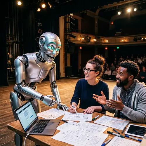 Thespian Robot Interacts with UX Designers in Theatrical Play