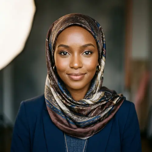 Elegant Hijab Portrait of a Confident Black Muslim Model