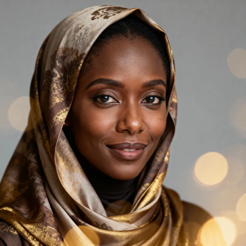 Elegant Hijab Portrait of a Confident Black Muslim Model Elegant Hijab Portrait of a Confident Black Muslim Model