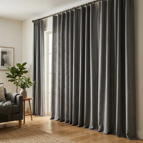 Elegant Gray Floor-Length Curtains: Stunning Room Decor