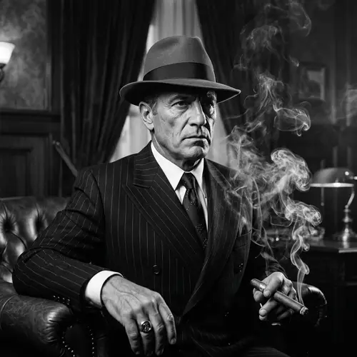 Epic Black and White Mafia Boss Portrait