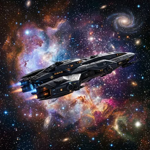 Futuristic Spaceship in Stellar Cosmos | Advanced Technology Design
