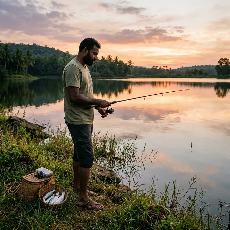 Fishing Man: Serenity by the Lake