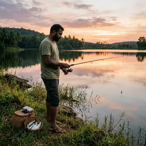 Fishing Man: Serenity by the Lake
