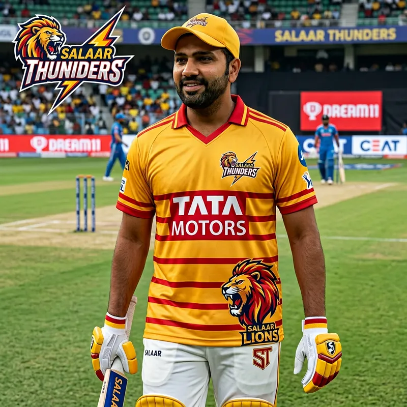 Salaar Thunders Cricket Jersey - Yellow & Red Stripes