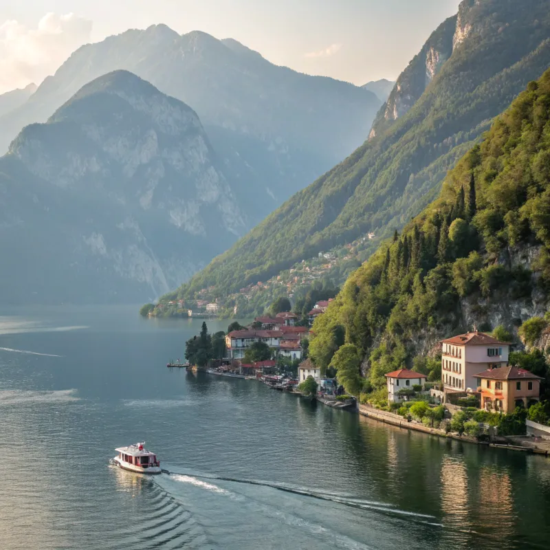 Scenic Boat Ride on Tranquil Mountain Waters