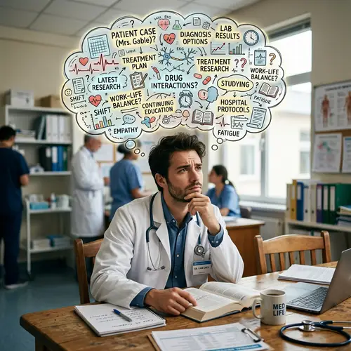 Young Doctor Deep in Thought