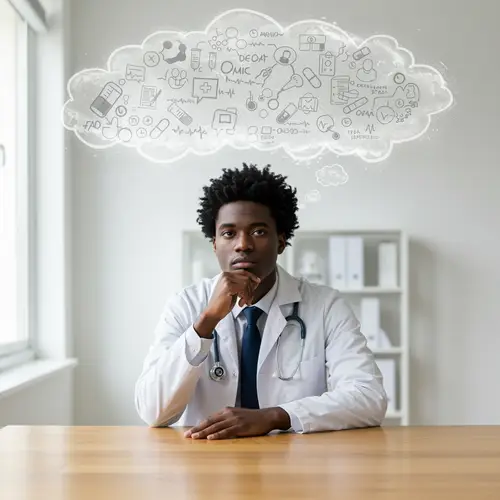 Young Doctor Deep in Thought