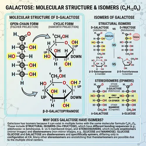 Molecular Structure & Isomers of Galactose | Explanation Included