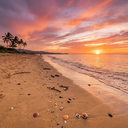 Tranquil Beach Sunset View
