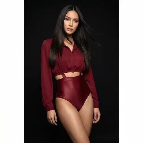 Stunning Studio Portrait of a Woman in Red Outfit