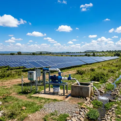 Eco-Friendly Solar Farm with Water Pump | Sustainable Energy Production