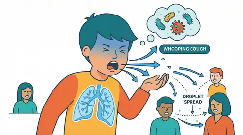 Whooping Cough: Child Coughing Illustration