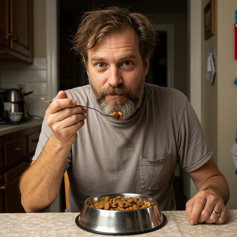 Man Eating Dog Food: A Shocking Sight