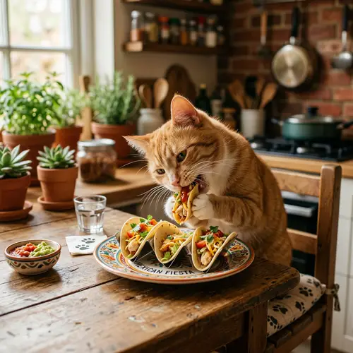 Cat Eating Tacos - Funny and Cute Images