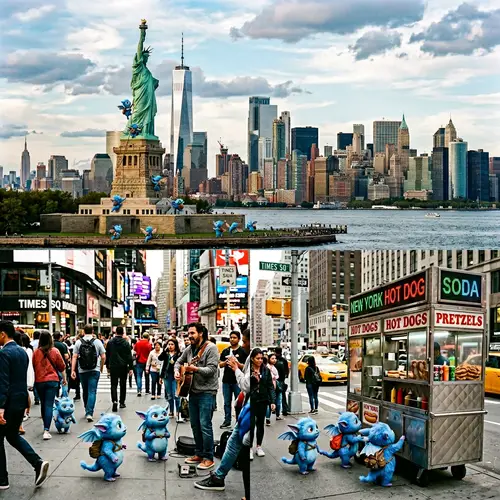 Tiny Blue Creatures Explore New York City | Statue of Liberty Scene