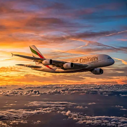 Airbus A380: Majestic Sunset in Aviation Photography