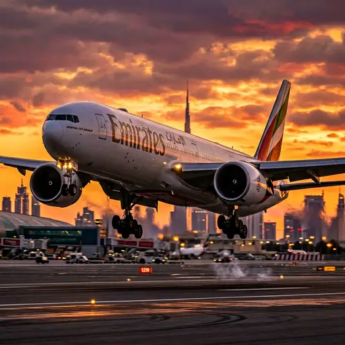 Majestic Airliner Landing at Sunset - Stunning Photography
