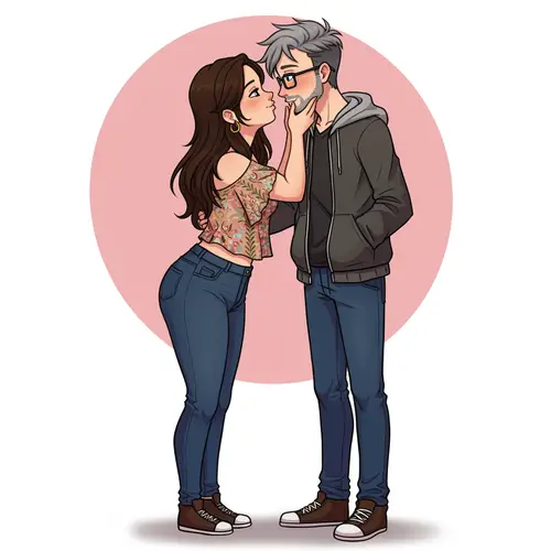 Anime Couple: A Sweet Kiss Moment