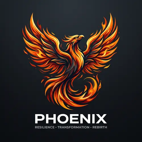 Vivid Phoenix Logo Design | Colorful Abstract Bird Symbol
