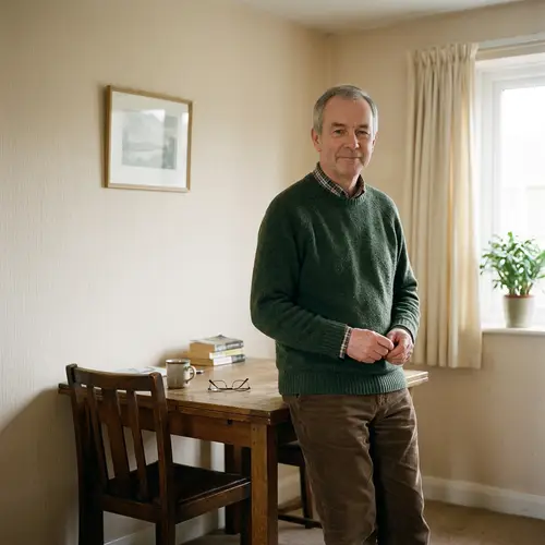 Simple and Modest Room with Unassuming Person