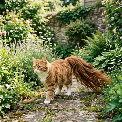 Cat with a Horse's Tail - Quirky and Unusual Image