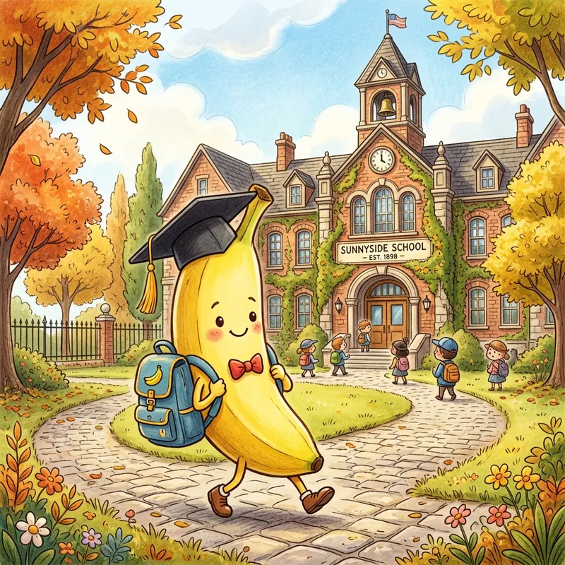 A Cute Banana Goes to School: Adventures Await!