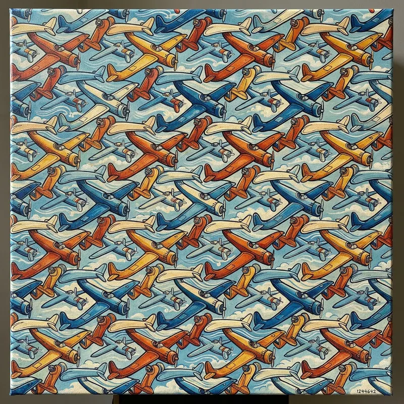 Stunning Aircraft Tesselation Art Inspired by Escher Stunning Aircraft Tesselation Art Inspired by Escher
