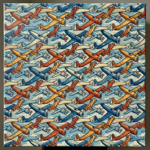 Stunning Aircraft Tesselation Art Inspired by Escher