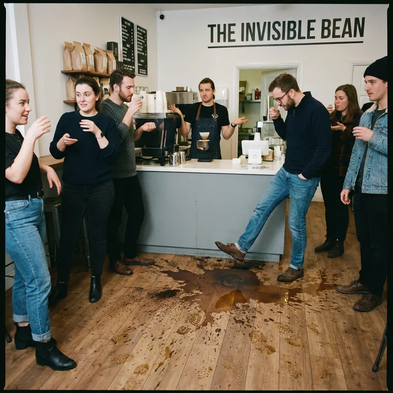 Coffee Shop Chaos: A Fun Coffee Spill Scene