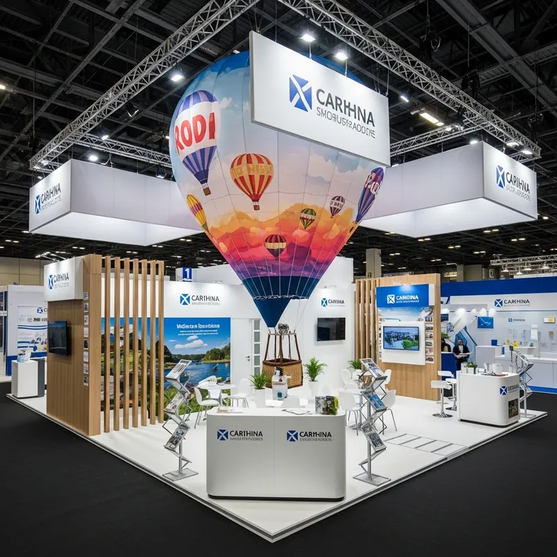 20x20 Tradeshow Booth with Hot Air Balloon
