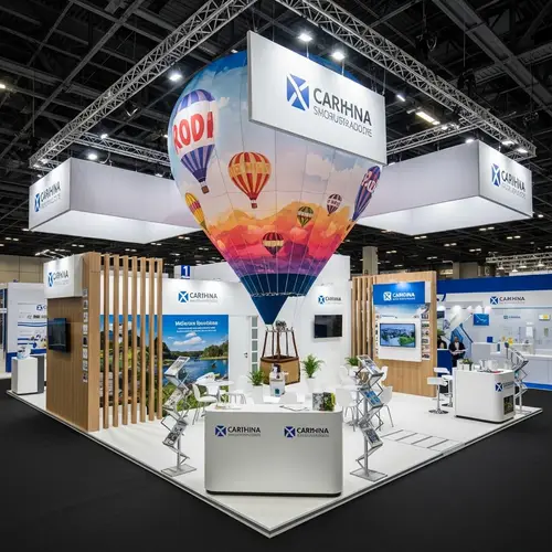 20x20 Tradeshow Booth with Hot Air Balloon