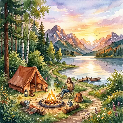 Idyllic Camping Site in Nature's Embrace