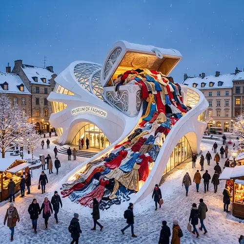 Unique Winter Scene at Museum of Fashion | Public Square View