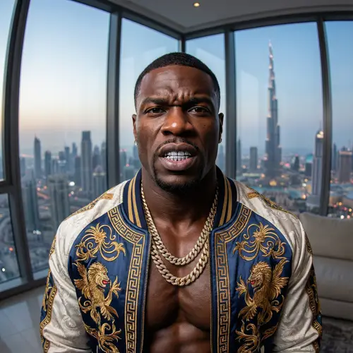 Luxury Street Fashion: Muscular Bodybuilder in 32K