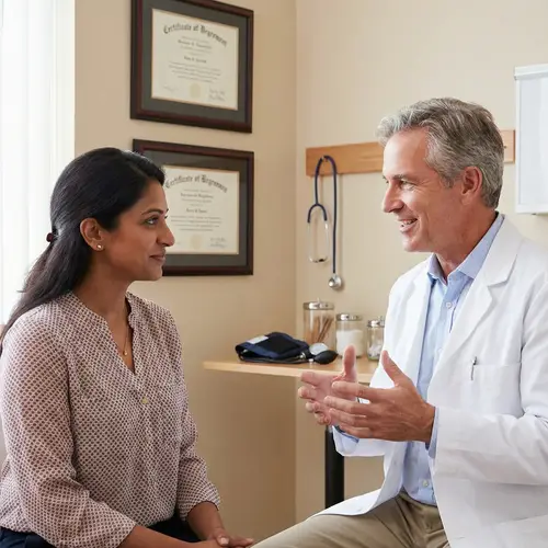 Professional Doctor Consulting South Asian Female Patient