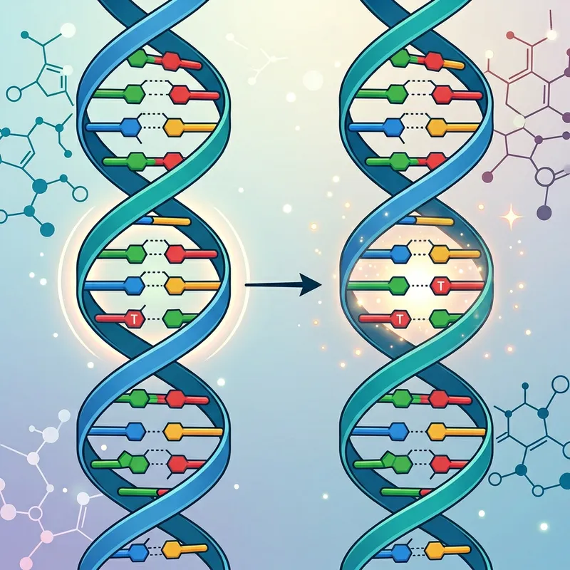 Simulation of Point Mutation | Detailed DNA Illustration