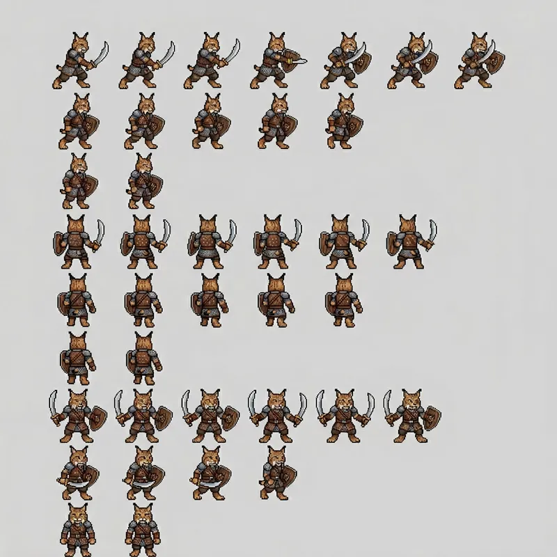 Pixel Art Sprite Sheet: Dungeons & Dragons-Style Character Design