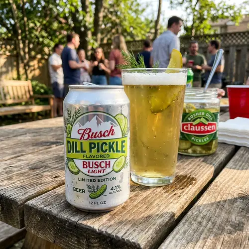 Dill Pickle Flavored Busch Light Beer