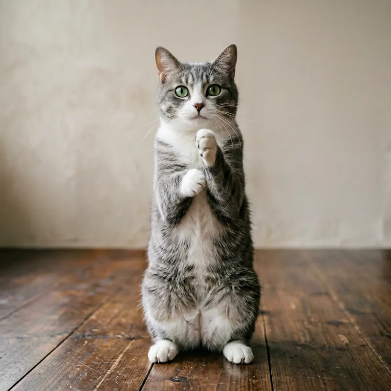 Cat Doing Chinese Greeting | Graceful Feline Pose Cat Doing Chinese Greeting | Graceful Feline Pose