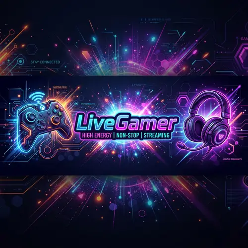 Creative & Exciting Twitch Banner Design | LiveGamer Theme