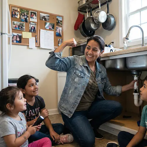 Attractive Hispanic Mother - Strength and Resilience Displayed