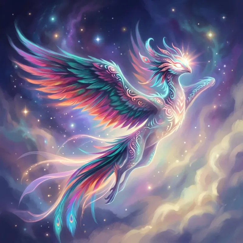 Ethereal Creature in Flight | Fantastical Illustration