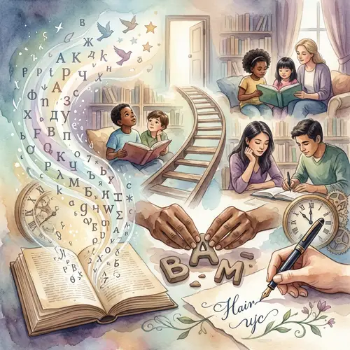 Wonder of Learning to Read and Write | Diverse Symbols in Soft Watercolor Style