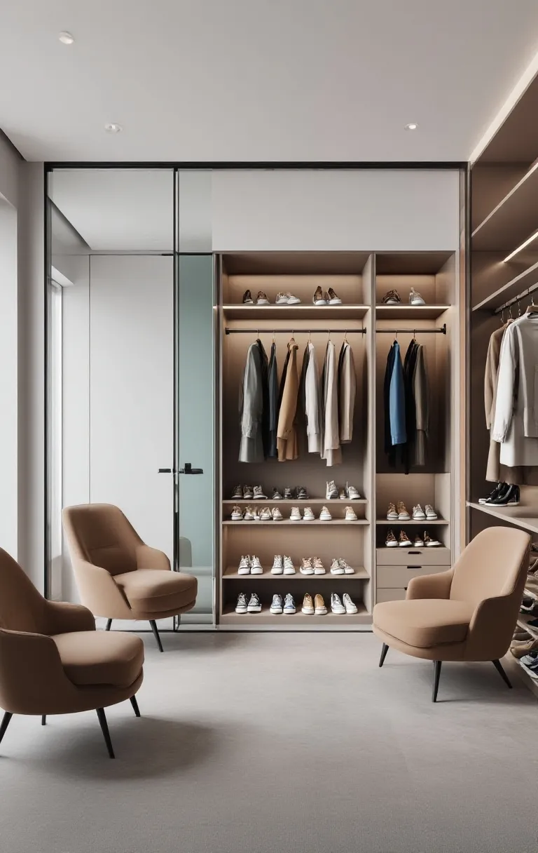 Modern Wardrobe Design with Shoe and Coat Storage