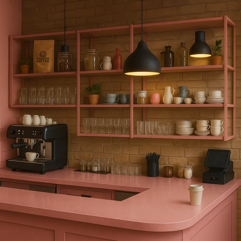 Charming Pink Coffee Bar - Stylish Café Experience