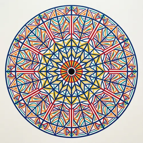 Minimalist Geometric Design in Circle for Harmony and Balance