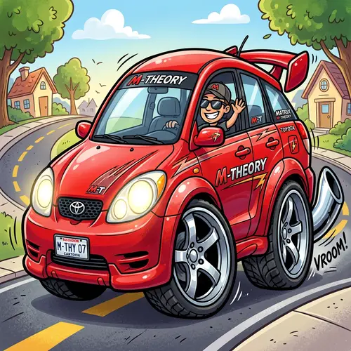 2007 Toyota Matrix Mtheory Caricature - Exaggerated Cartoon Style