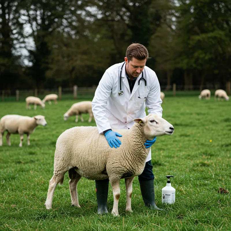 Veterinarian Ensuring Biosecurity in the Field