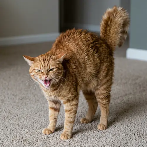 Angry Cat Hissing - Intense Feline Posture